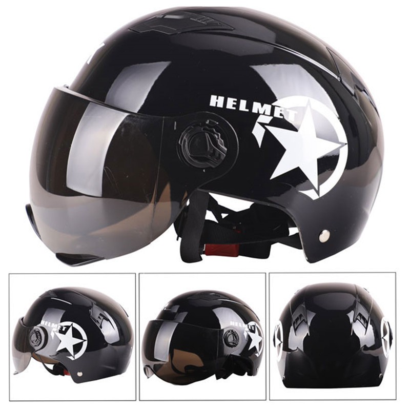 Download Motorcycle Half Face Sun Visor Adjustable Fit Helmet ...