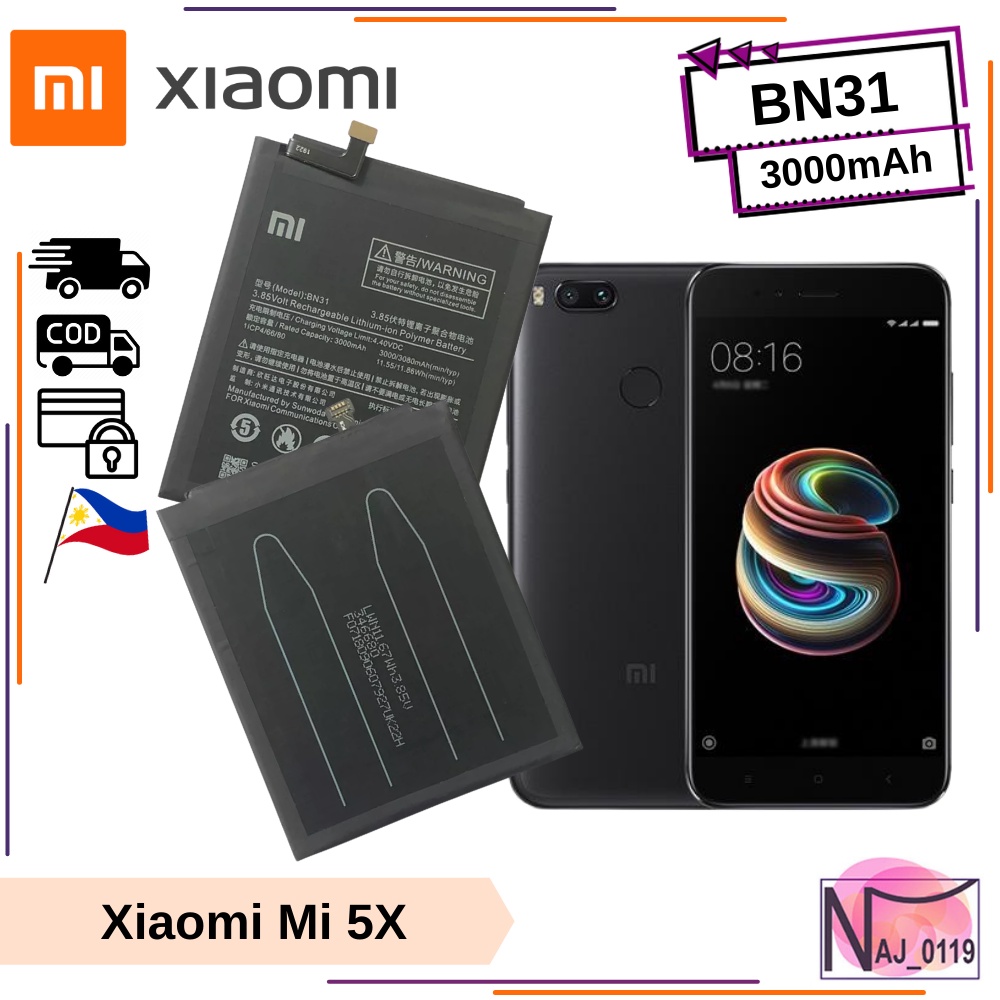 Xiaomi Mi 5x Original Battery Model Bn31 3000mah High Quality Shopee Phil Shopee 0800