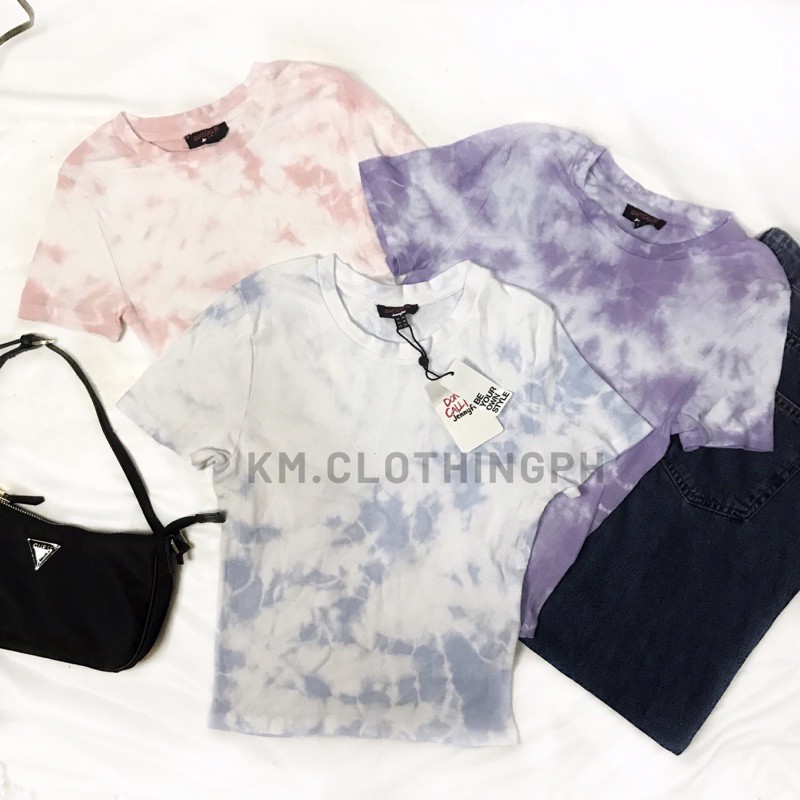 Tie Dye Knitted Top Semi Crop Shopee Philippines