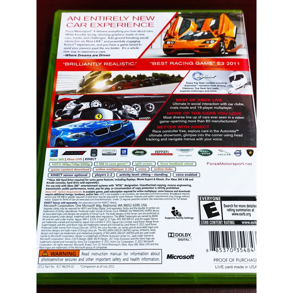 プレジールForza Motorsport 4(通常版) Xbox360(未使用品) プレイステーションポータブル（PSP） 