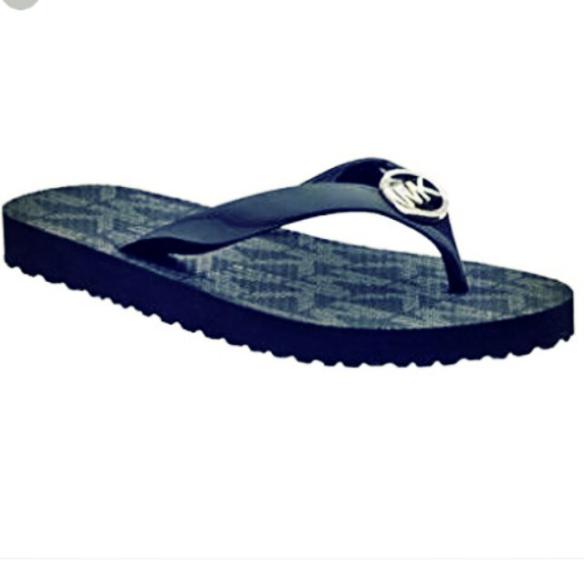 michael kors black flip flops size 8