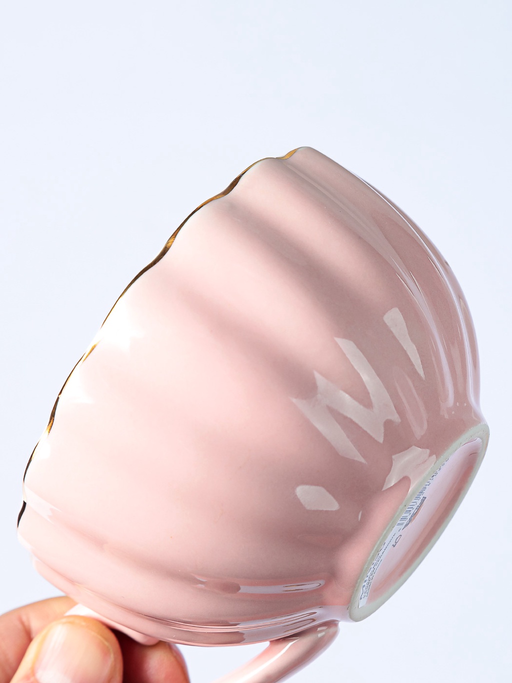 MINISO Ceramic Coffee Mug with Golden Trim 210ml Pink Shopee Philippines