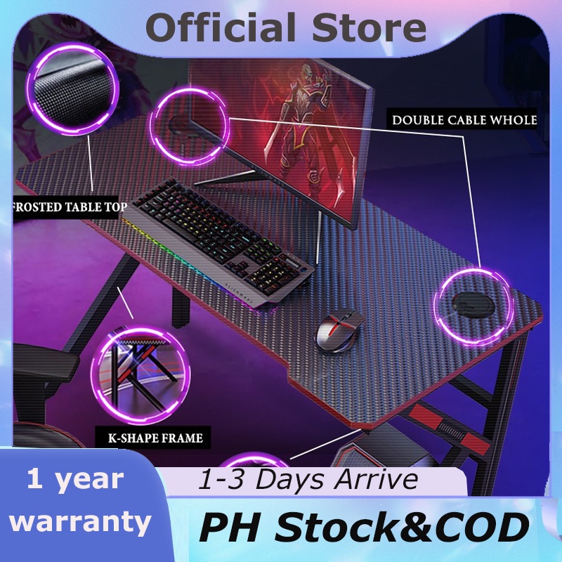 Carbon Matt Gaming Table/PC Table/ESport Desk/Study Table/Meja Belajar