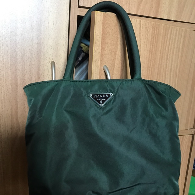 green prada nylon bag