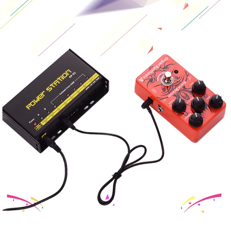Guitar Pedal Power Supply 8 DC Outputs for 9V / 12V / 18V Effect Pedal Boards Power Station Box