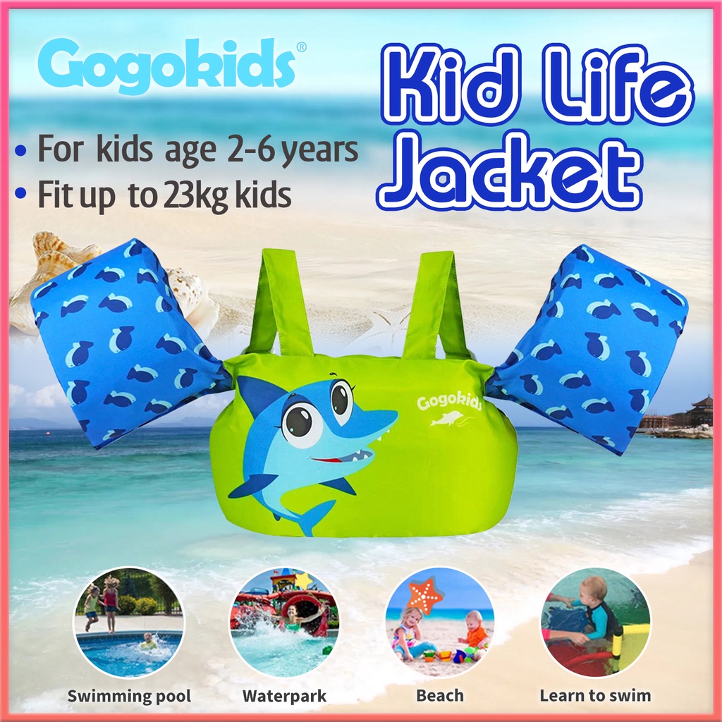 Gogokids Pool Floats Swim Vest Life Jacket Child Swim Flotation Training Swim Vest for 3-6 Years Boys and Girls As A Jumper. Children Puddle/Beach 