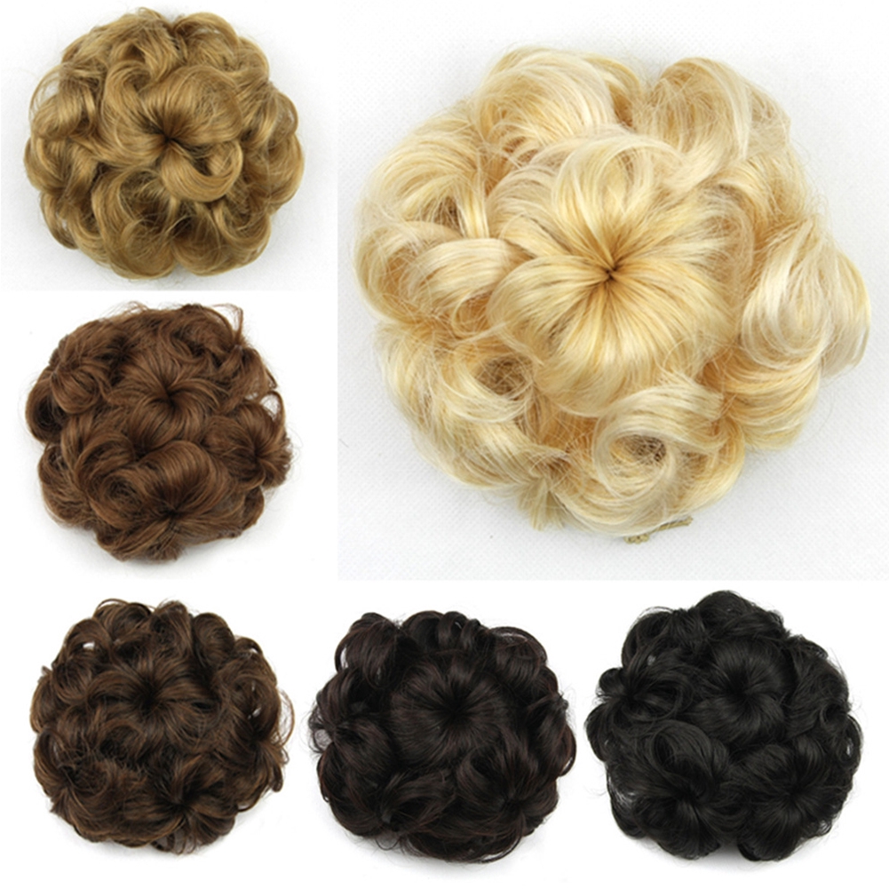 Soft Gift Drawstring Extensions Party Curly Durable Women Hair Bun