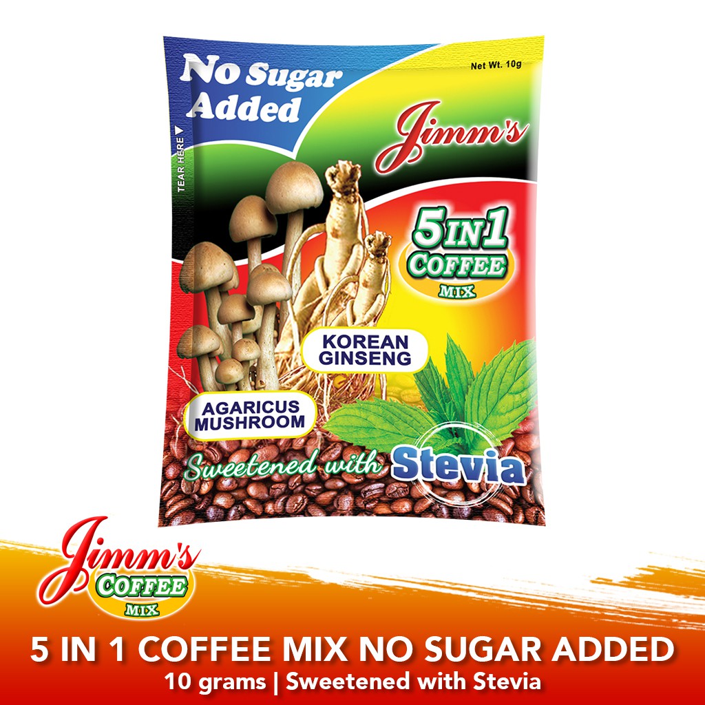 Jimm's Coffee Mix 5 in Coffee No Sugar Added with Stevia Bundle of 3