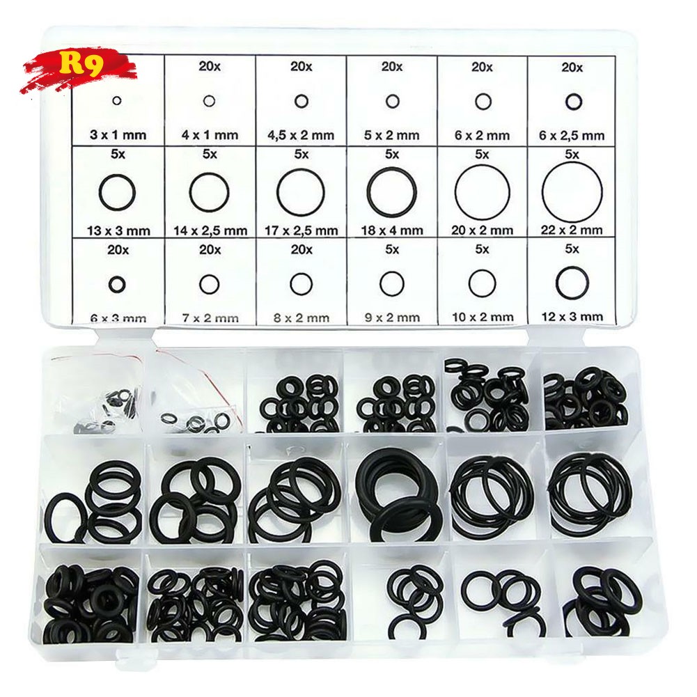225Pcs Rubber O Ring Assortment Set Hydraulic Plumbing Gasket Seal Kit