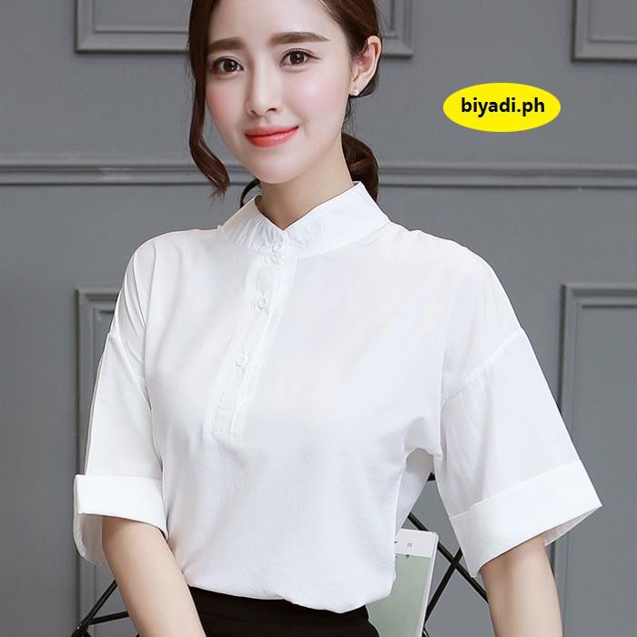 ladies white formal blouse