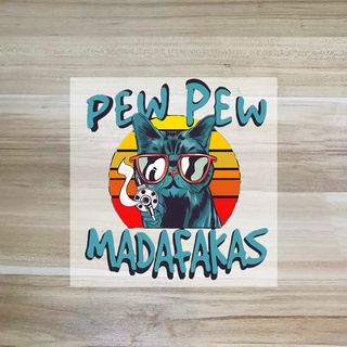 Pew Pew Madafakas Iron on Transfer for DIY face mask Kids T-shirt Clothing Clothing Badge Patch Decals Washable iron on patches Applique #4