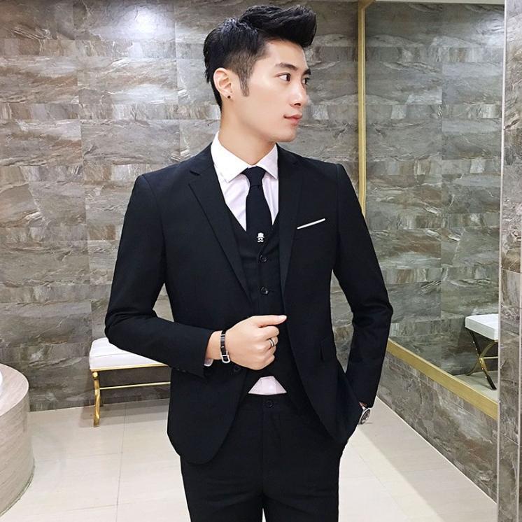 LOCAL STOCK Suit Men's Three-Piece Formal Suit Professional Business ...