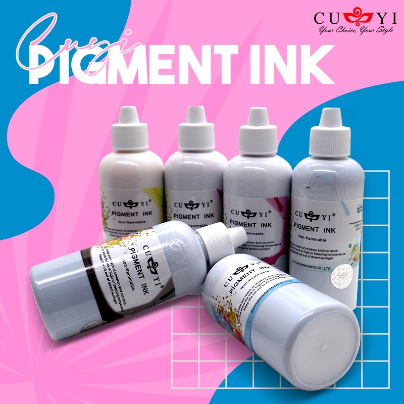 CUYI Pigment Ink for Epson Printer 100ML 6 Colors (C/M/Y/K/LC/LM