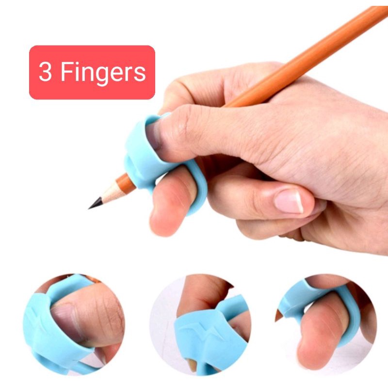 Soft 3 Fingers Pencil grip holder Kids learning practice writing aid