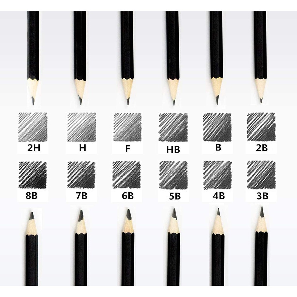 12 PCS Drawing Pencils Set 2H-8B Graphite Pencils with Metal Box ...