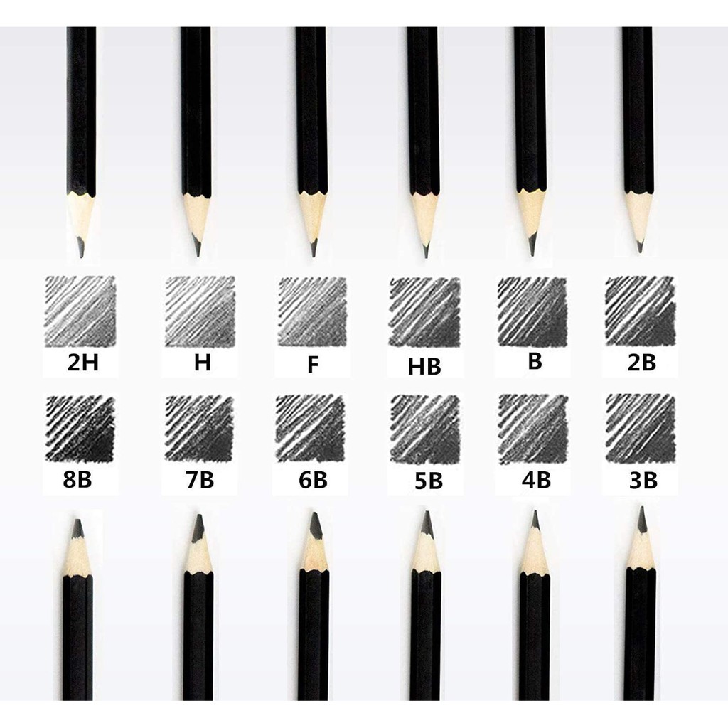 12 PCS Drawing Pencils Set 2H8B Graphite Pencils with Metal Box