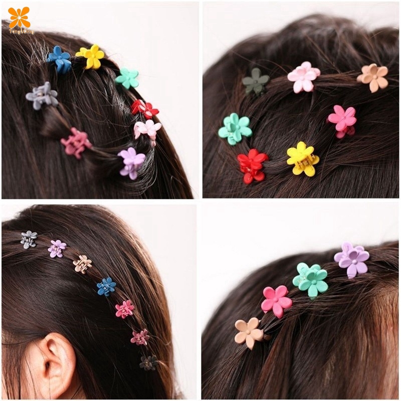 mini flower hair clips