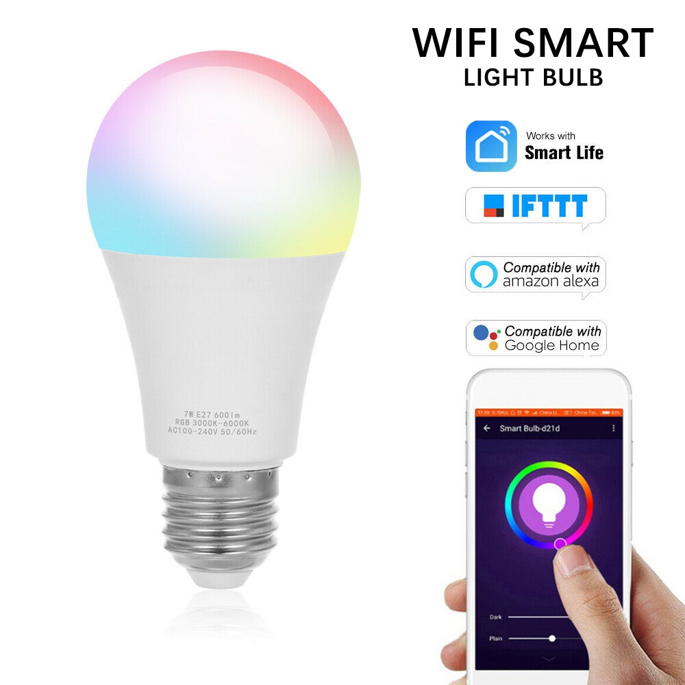 Smart Wifi Bulb HighQualityAluminumHousing 7Watts RGB ...