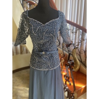 dusty blue gown for principal sponsors