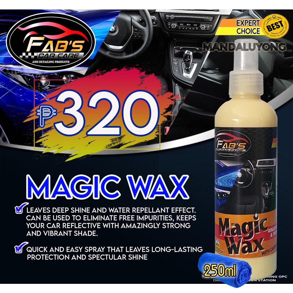 FABS Car Care Magic Wax with CARNAUBA For GLOSSY and MATTE 250ML and ...