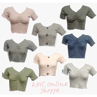 Lettuce Adult Croptop Shirt fit from S to M size, cotton bamboo knitted fabric-stretchable(FREESIZE)
