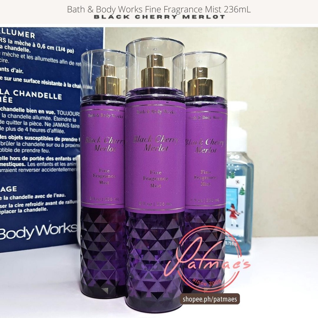 Bath and Body Works Fragrance Mist Black Cherry Merlot 236mL (sold each ...