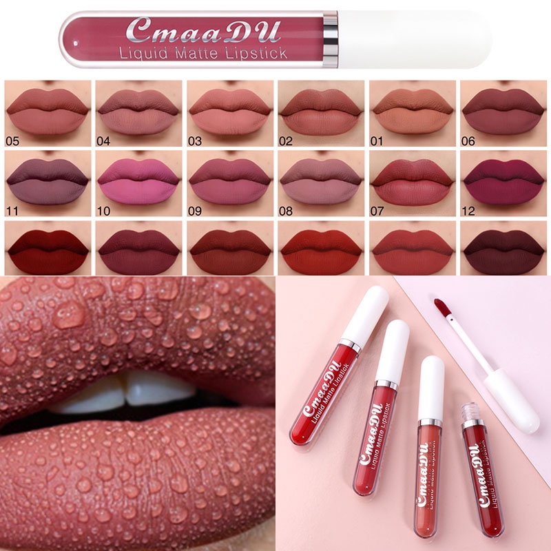 Sexy Red Matte Velvet Lip tint Nude Liquid Lipsticks Waterproof Long ...