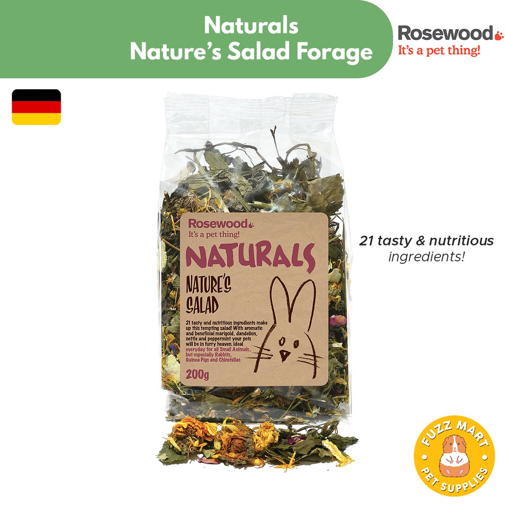 Rosewood Naturals NATURE'S SALAD (200g) Forage for Guinea Pigs, Rabbits