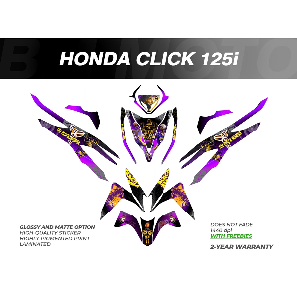 HONDA CLICK 125i Decals (LAMINATED for Fadeproof print, High Quality