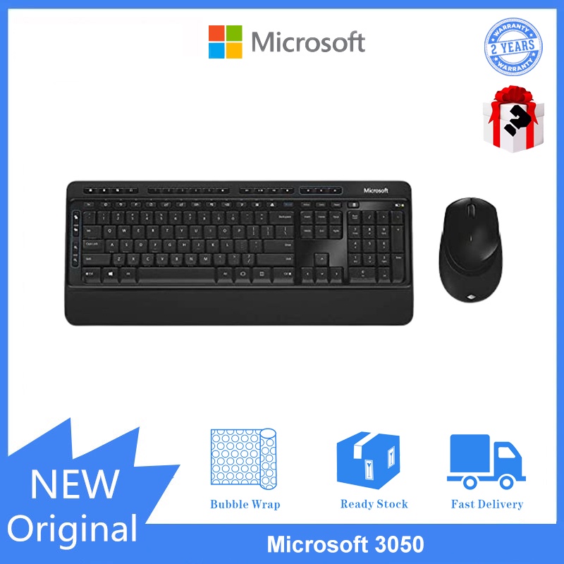 Microsoft 3050 Wireless Blue Track Desktop Set, office home wireless