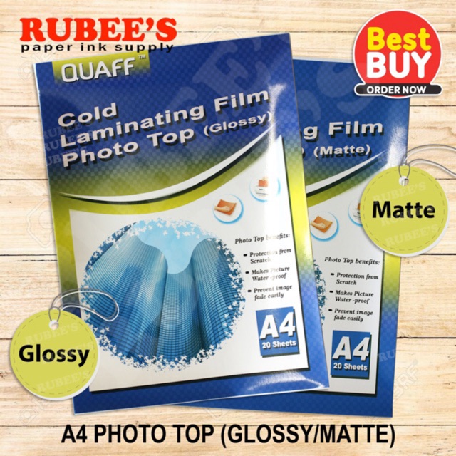 PHOTO TOP Cold Laminating film A4 Glossy/MATTE A4 | Shopee Philippines