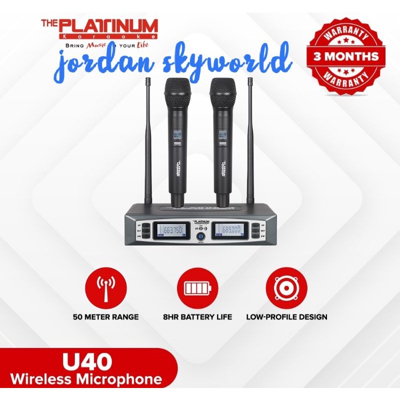 PLATINUM U40 PROFESSIONAL WIRELESS MICROPHONE Shopee Philippines