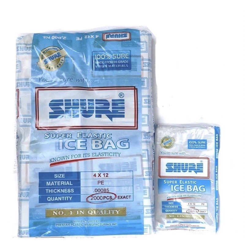 shure ice bag 4x12/ PE ice bag sold by 500,1000,2000pcs Shopee
