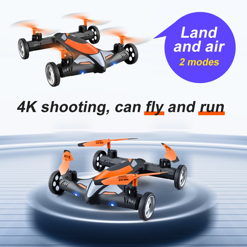 Boy fall resistant remote control land and air flying car toy remote