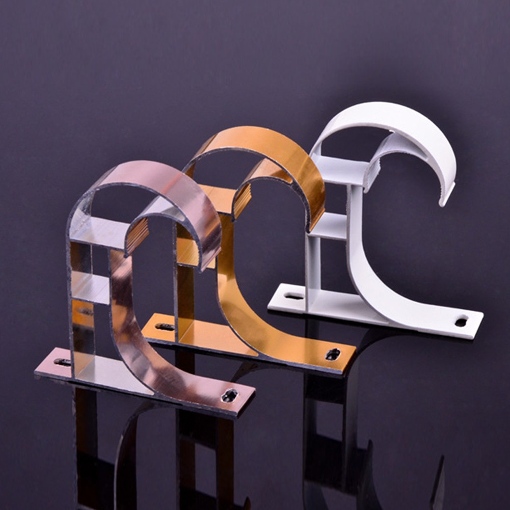 Aluminium Alloy Brown Window Curtain Drapery Rod Holders Brackets