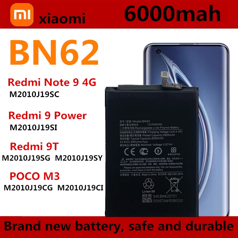 Xiaomi Original Battery Bn62 For Redmi Note 9 4g Poco M3 Redmi 99t High Quality Battery 2249