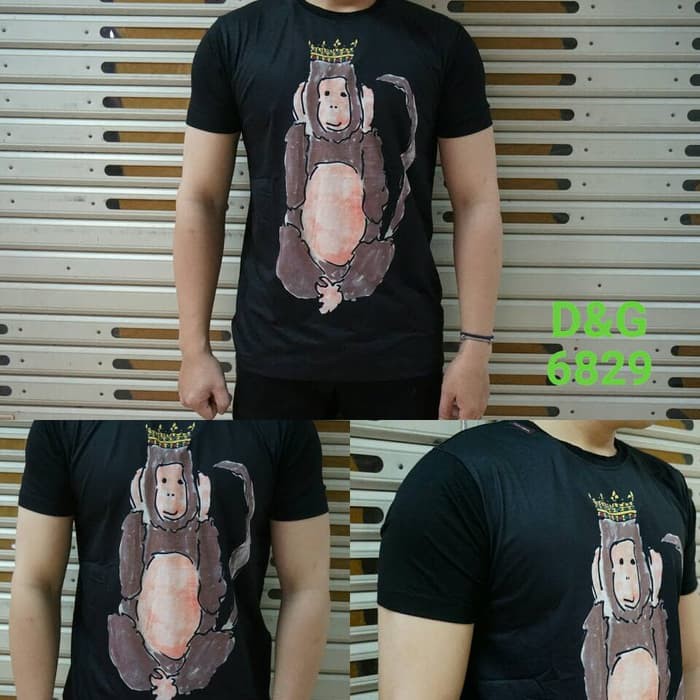 T-shirt Dolce & Gabbana Black Wise Monkey Mirror Quality Unisex Bodyfit |  Shopee Philippines