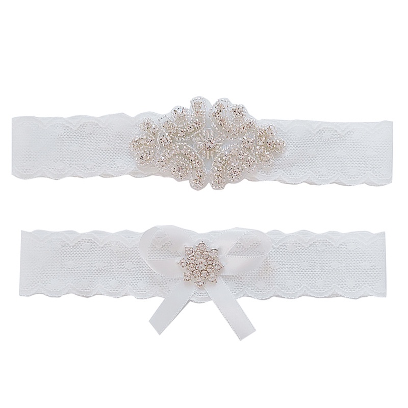 Bride Wedding Garter Rhinestone Bow Lace Leg Ring Sexy Garters Thigh ...