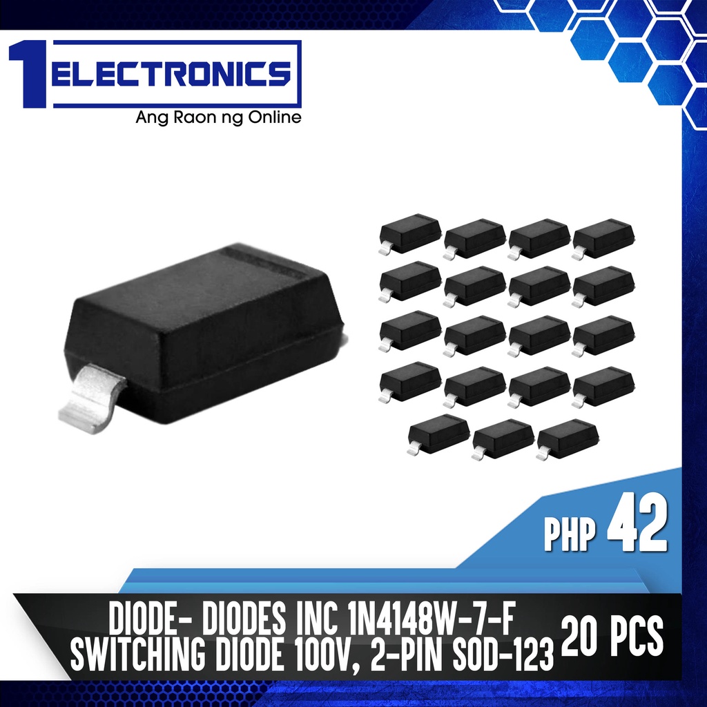 1Electronics 20pcs DIODE Diodes Inc 1N4148W7F Switching Diode 100V