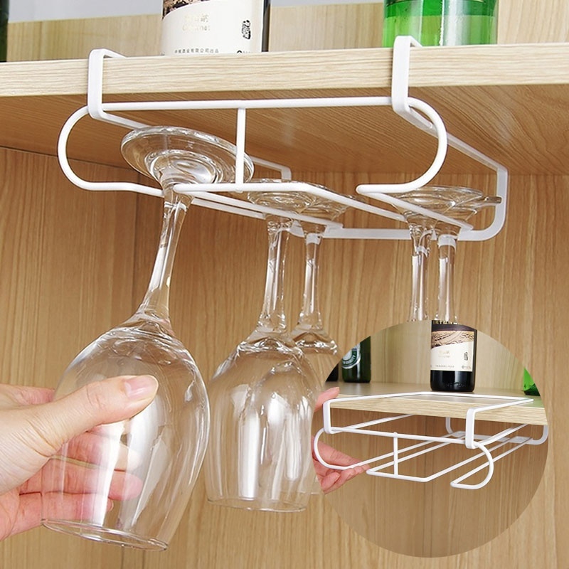 Holder Wine Storage Organizer Champagne Glass Holder Racks Bar Under Cabinet Hanging Wine Cup Shopee Philippines