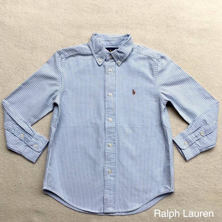 ins】Ralph Lauren 86074 White Stripe Polo longsleeve for 6 and 20 year old  ₱ Size 6T 20T | Shopee Philippines