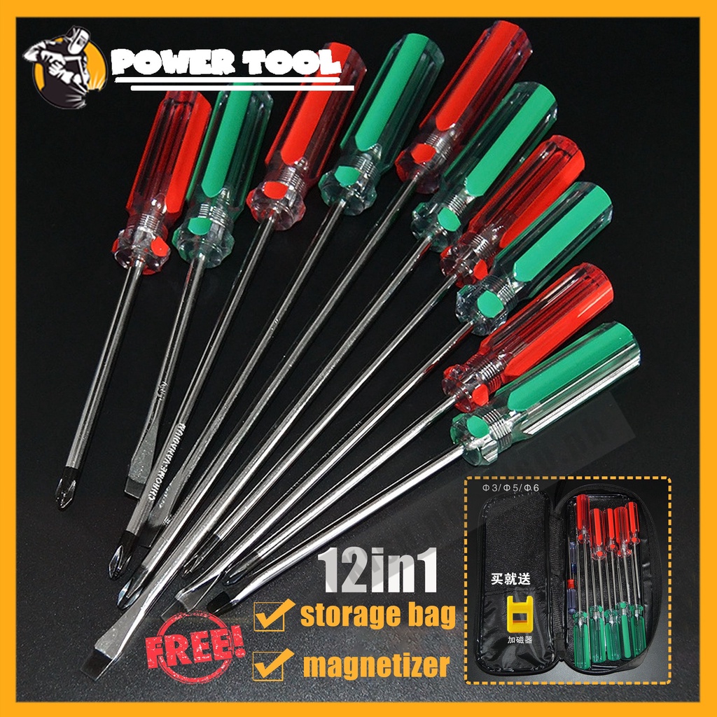High quality flatblade screwdriver set, 12 pcs Shopee Philippines