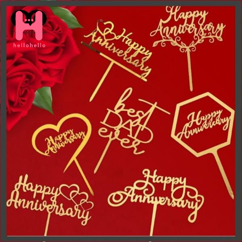 Valentines Day Happy Anniversary Cake Topper Happy Birthday Valentines Decorations Acrylic Cake Topper Party Decorations