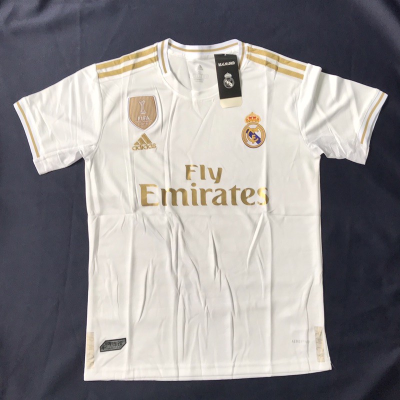 real madrid jersey white gold