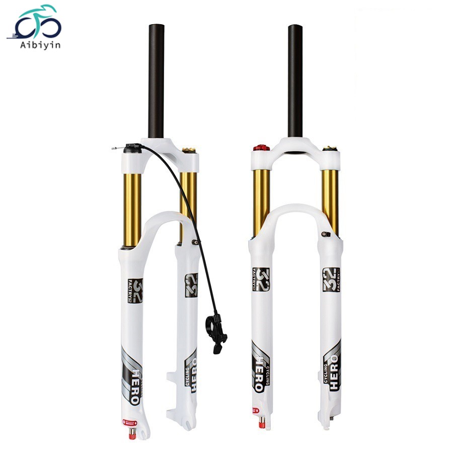 Mountain bike front fork air fork shock absorber bicycle damping white