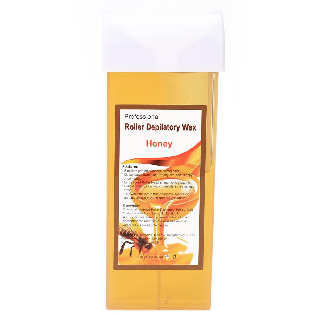 Roller Depilatory wax Honey cartridge with fixed large roller head 100g