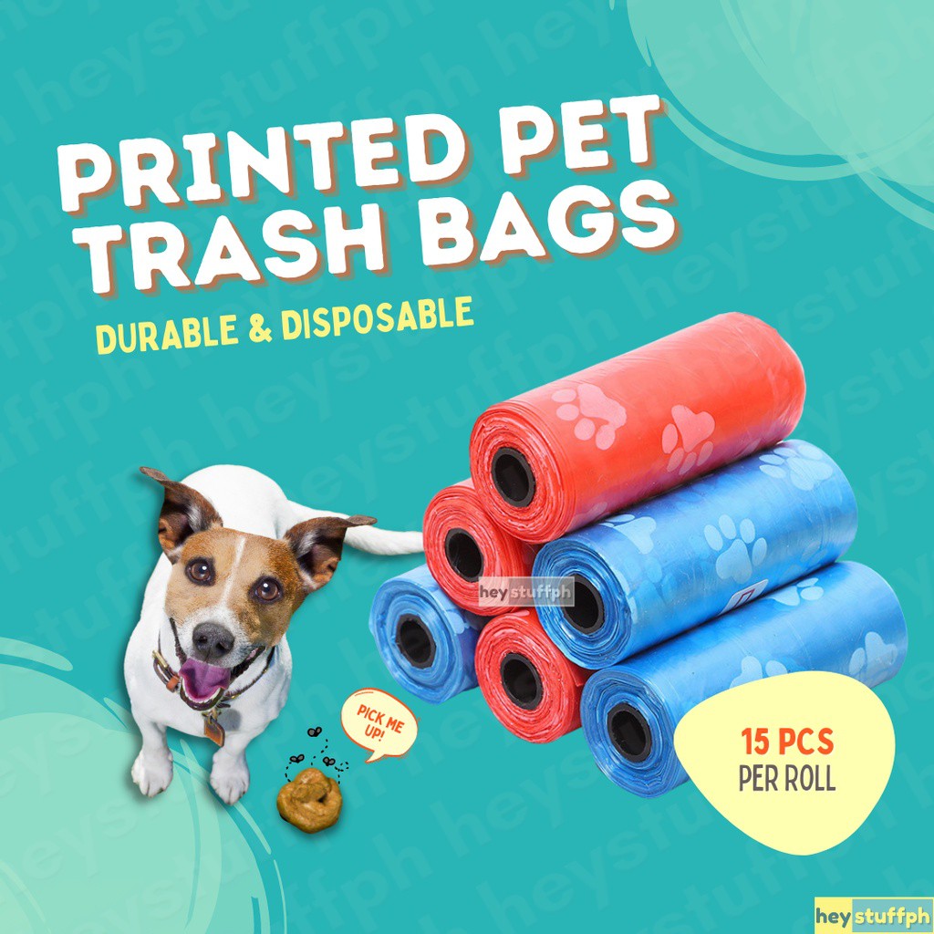 Pet Trash Bag Dog Poop Bag Printed Pet Garbage Disposable Trash Bag