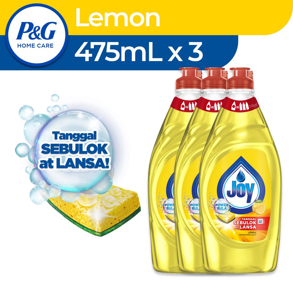 [BUNDLE] Joy Lemon Concentrate Dishwashing Liquid 475ml x 3 Bottle