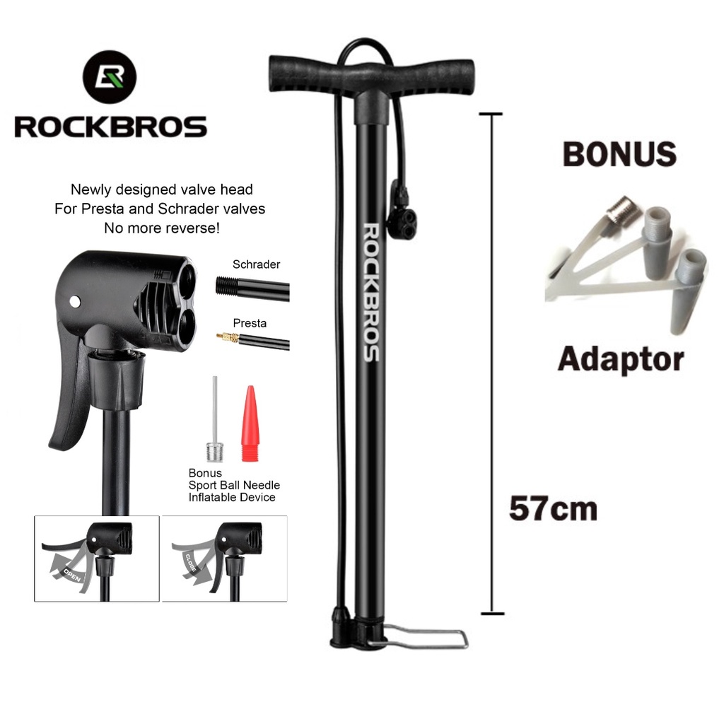 Rockbros Bicycle Pump 120 PSI Alloy Schrader And Presta Valve Shopee