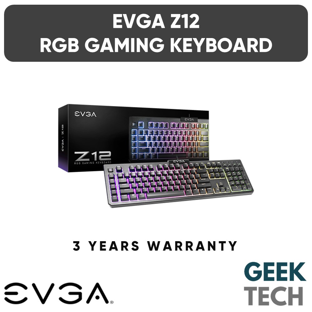 EVGA Z12 RGB Gaming Keyboard RGB Backlit LED/5 Programmable Macro